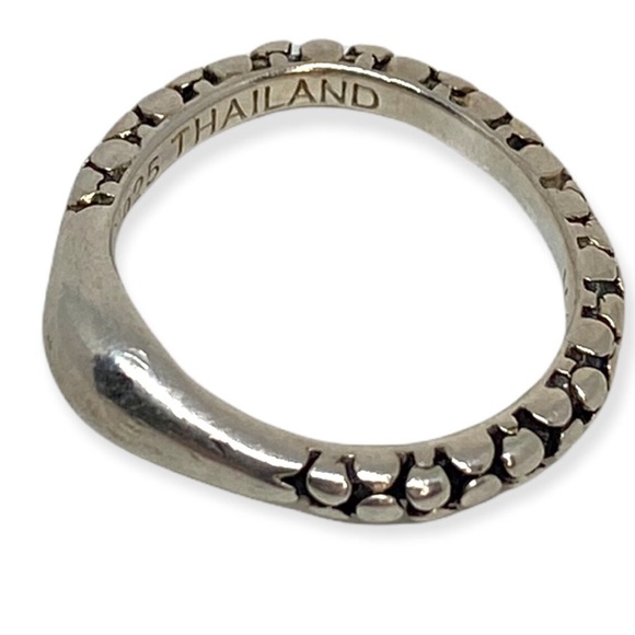 Michael Dawkins Sterling Silver Granulated Silver Pebble Stacking Ring sz 5-1/4 - Picture 2 of 7